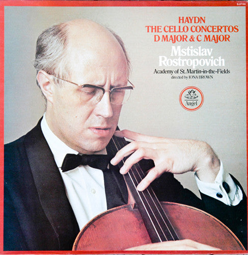 Joseph Haydn - Mstislav Rostropovich, The Academy Of St. Martin-in-the-Fields Directed By Iona Brown : The Cello Concertos D Major & C Major (LP, Quad)