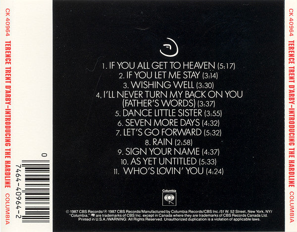 Terence Trent D'Arby : Introducing The Hardline According To Terence Trent D'Arby (CD, Album)