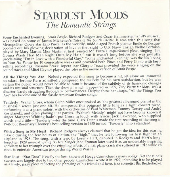 The Romantic Strings - Stardust Moods (CD) (VG+) - Endless Media