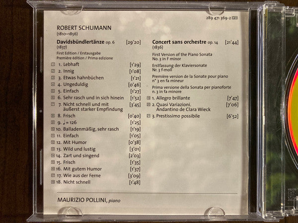 Robert Schumann, Maurizio Pollini : Davidsbündlertänze • Concert Sans Orchestre (CD)