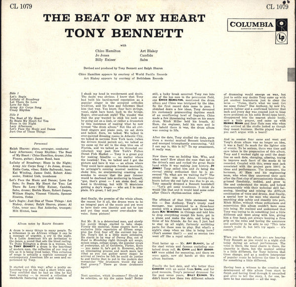 Tony Bennett : The Beat Of My Heart (LP, Album, Mono)