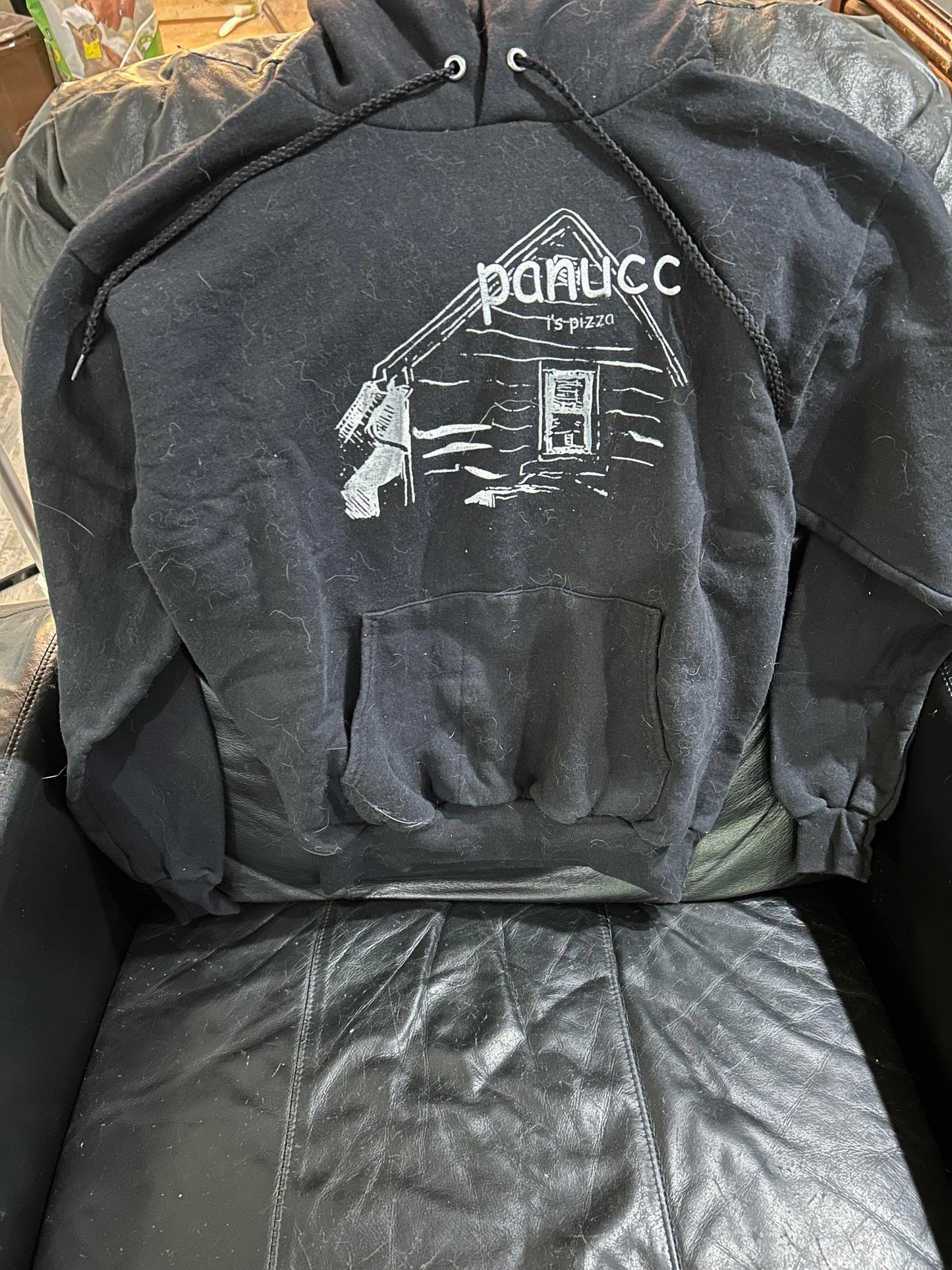 Panucci's Pizza American Football House Hoodie Small Black Punk Emo Indie Jank - Endless Media