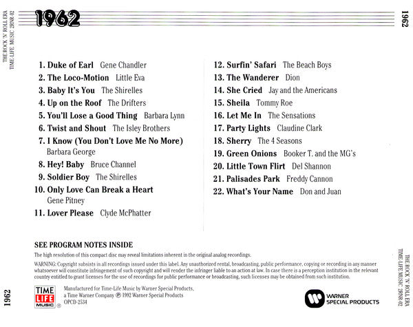 Various : The Rock 'N' Roll Era 1962 (CD, Comp, RE, RM)
