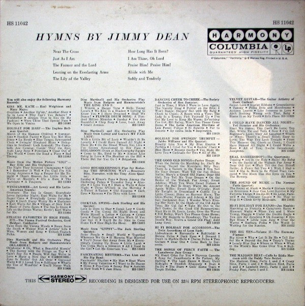 Jimmy Dean - Hymns By Jimmy Dean (LP) (VG) - Endless Media