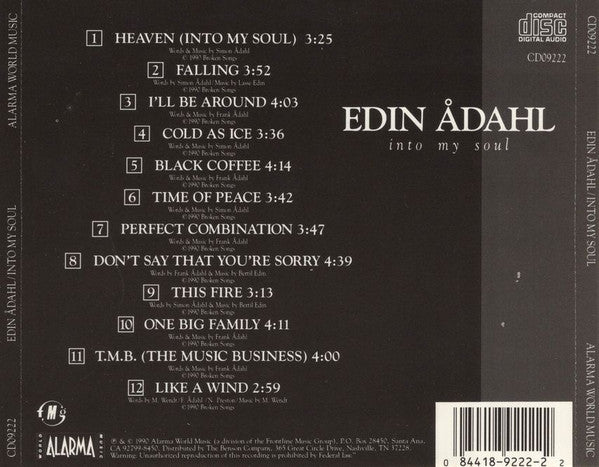 Edin-Ådahl : Into My Soul (CD, Album)