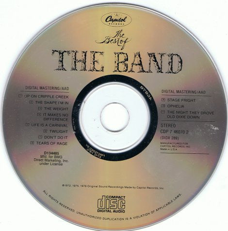 The Band : The Best Of The Band (CD, Comp, Club)