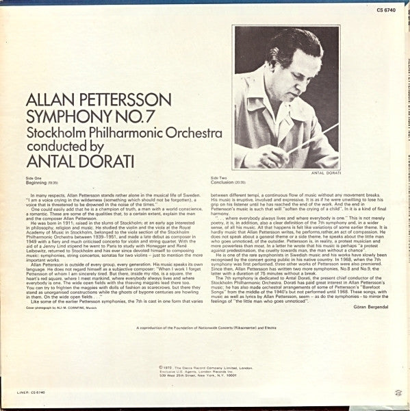Allan Pettersson, Antal Dorati, Stockholms Filharmoniska Orkester : Symphony No. 7 (LP, Album)