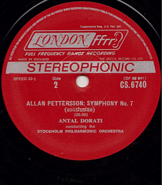Allan Pettersson, Antal Dorati, Stockholms Filharmoniska Orkester : Symphony No. 7 (LP, Album)