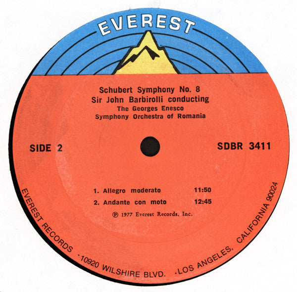 Franz Schubert, Sir John Barbirolli Conducting Orchestra Simfonică A Filarmonicii De Stat "George Enescu" : Schubert Symphonies Nos. 5 And 8 (LP, Album, RE)