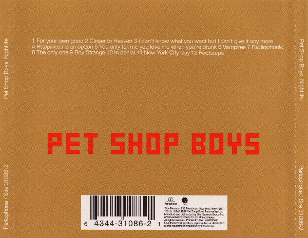Pet Shop Boys : Nightlife (CD, Album)