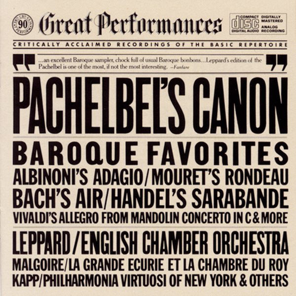 Johann Pachelbel, Tomaso Albinoni, Jean-Joseph Mouret, Johann Sebastian Bach, Georg Friedrich Händel : Canon & Other Baroque Favorites (CD, Comp, RE)