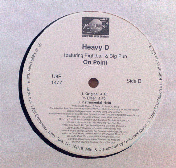 Heavy D - Don't Stop / On Point (12") (VG+) - Endless Media