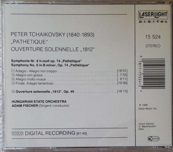Pyotr Ilyich Tchaikovsky - Hungarian State Symphony Orchestra, Adam Fischer (2) : Symphony No.6 "Pathetique" / "1812" Overture (CD, Album)