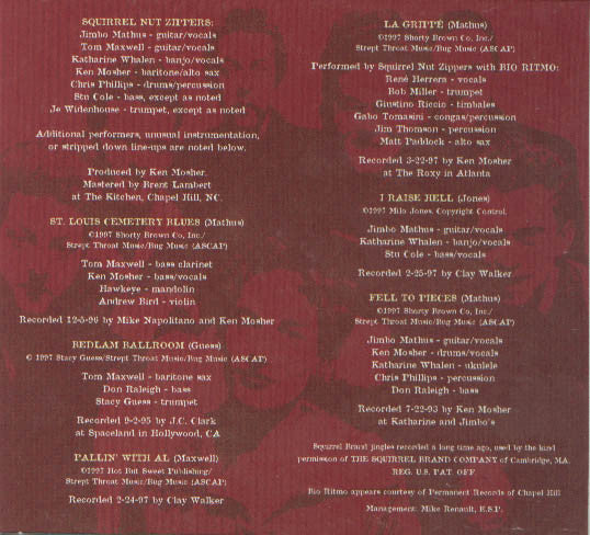 Squirrel Nut Zippers : Sold Out (CD, EP, Ltd)