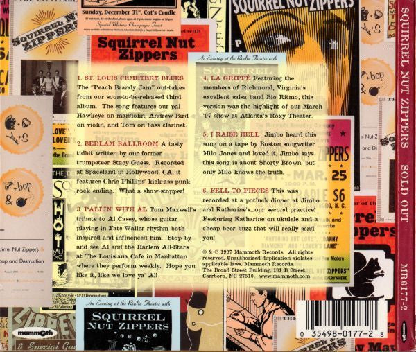 Squirrel Nut Zippers : Sold Out (CD, EP, Ltd)