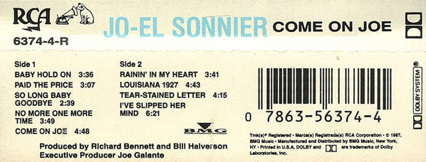 Jo-El Sonnier : Come On Joe (Cass, Album, Dol)