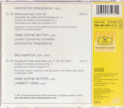 Krzysztof Penderecki - Anne-Sophie Mutter, London Symphony Orchestra, Krzysztof Penderecki : Violin Concerto No. 2 »Metamorphosen« (CD, Album, Jew)