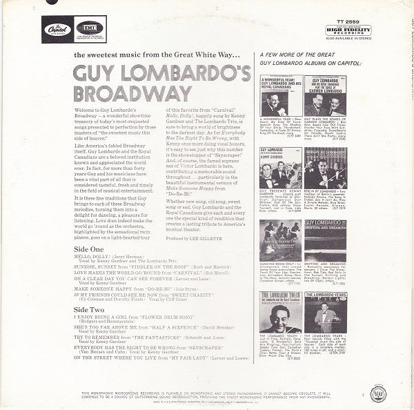 Guy Lombardo And His Royal Canadians - Guy Lombardo's Broadway (LP) (VG) - Endless Media
