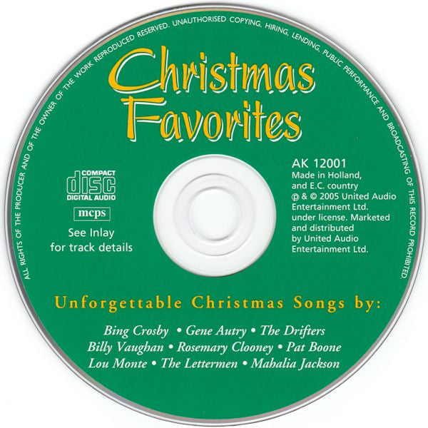 Various : Christmas Favorites By The Original Artists (CD, Comp)
