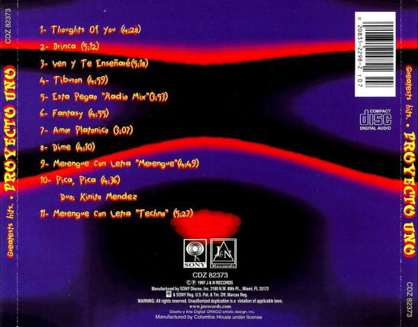 Proyecto Uno : Greatest Hits (CD, Comp, Club)