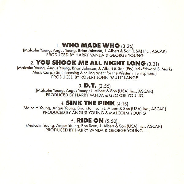 AC/DC : Who Made Who (CD, Album, Comp)