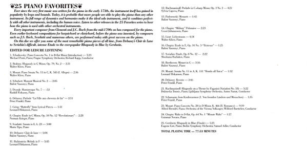 Various : 25 Piano Favorites (CD, Comp)