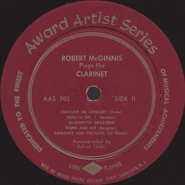 Robert McGinnis : Robert McGinnis Plays The Clarinet (LP)