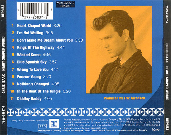 Chris Isaak : Heart Shaped World (CD, Album, RP)