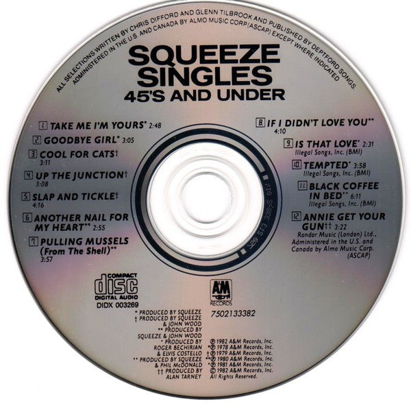 Squeeze (2) : Singles - 45's And Under (CD, Comp, RE)