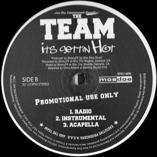The Team (4) : It's Gettin Hot (12", Promo)
