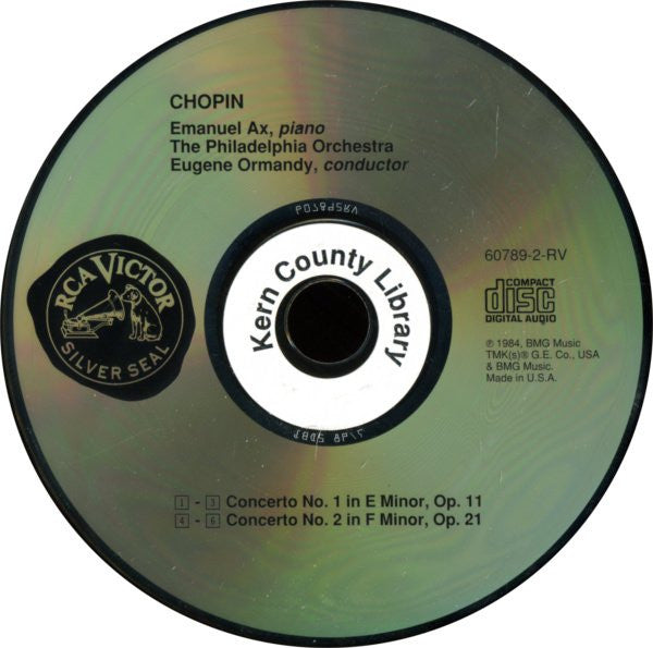Frédéric Chopin - Emanuel Ax, The Philadelphia Orchestra, Eugene Ormandy : Piano Concertos Nos. 1 & 2 (CD, Album)
