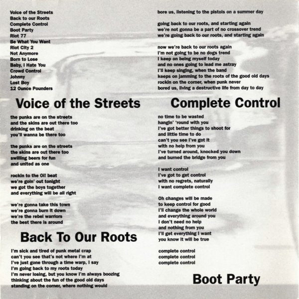 Total Chaos (2) : Anthems From The Alleyway (CD, Album)
