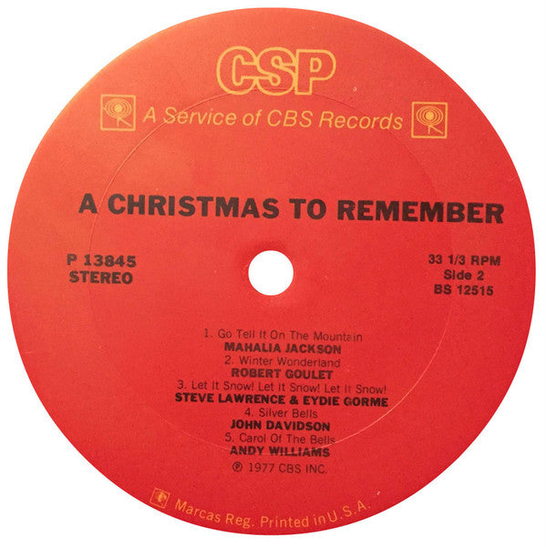 Various : A Christmas To Remember (LP, Comp)