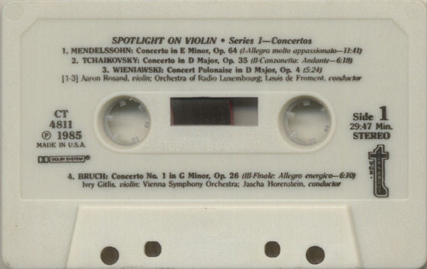 Various : Spotlight On Violin Series 1 - Concertos (Cass, Comp)
