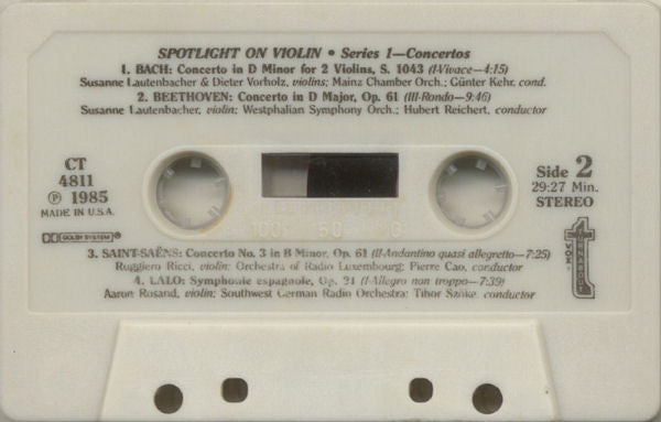 Various : Spotlight On Violin Series 1 - Concertos (Cass, Comp)