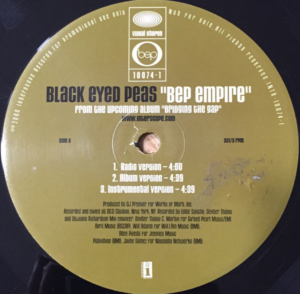 Black Eyed Peas - BEP Empire / Get Original (12") (VG) - Endless Media