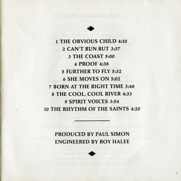 Paul Simon : The Rhythm Of The Saints (CD, Album, Club, ARC)