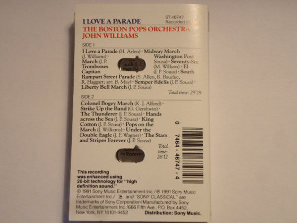 Boston Pops Orchestra Conducted By John Williams (4) : I Love A Parade (Cass, Album)
