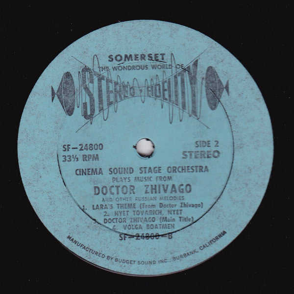 The Cinema Sound Stage Orchestra - Sound Track Music From Doctor Zhivago (LP) (VG+) - Endless Media