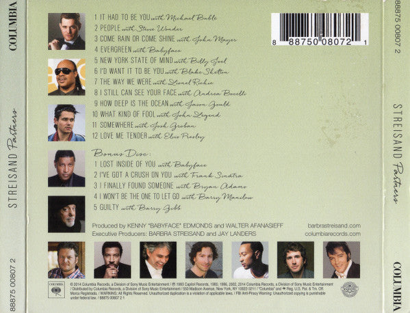 Barbra Streisand : Partners (2xCD, Album, Tar)