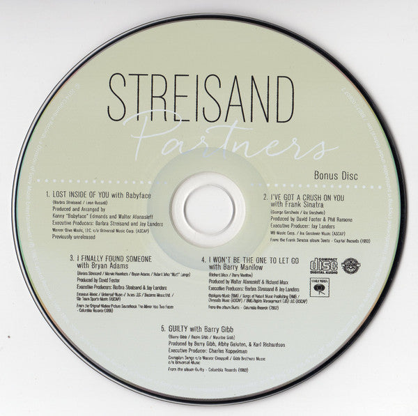 Barbra Streisand : Partners (2xCD, Album, Tar)