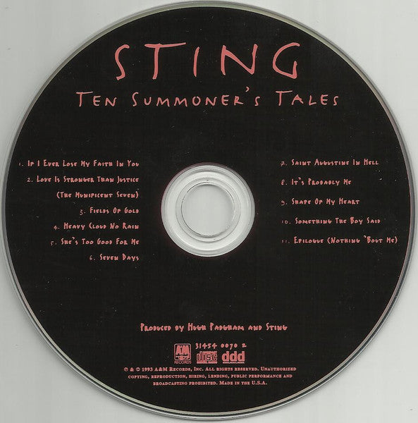 Sting : Ten Summoner's Tales (CD, Album, RE)
