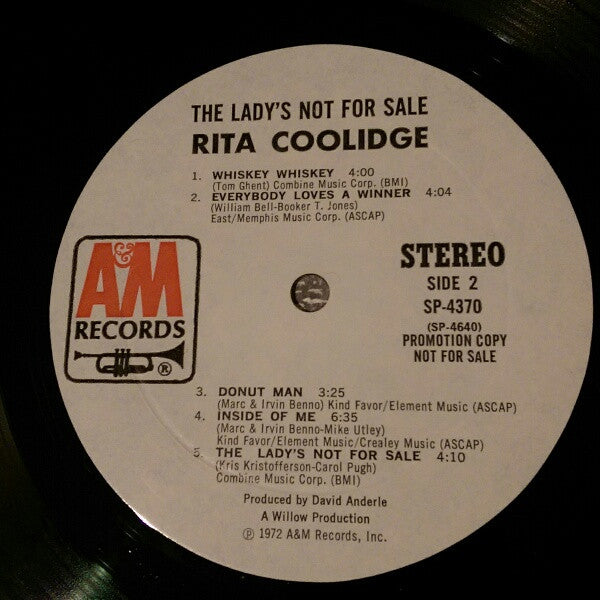 Rita Coolidge - The Lady's Not For Sale (LP) (G+) - Endless Media