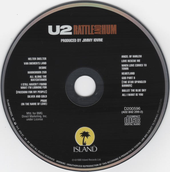 U2 : Rattle And Hum (CD, Album, Club)