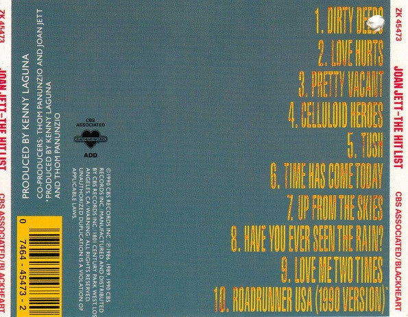 Joan Jett : The Hit List (CD, Album, RP)