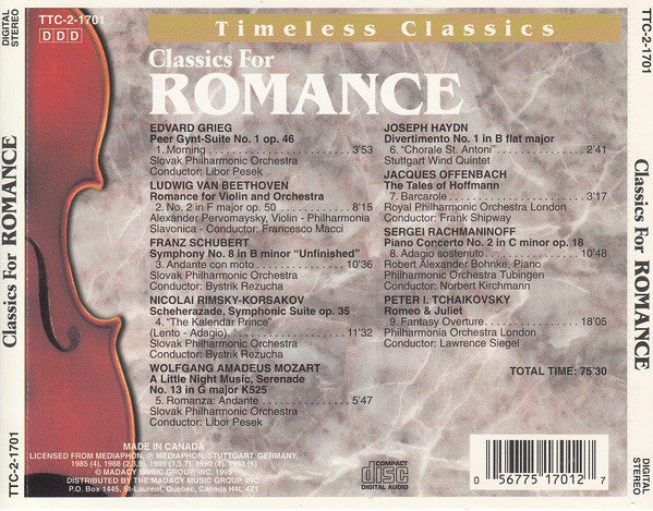 Various : Classics For Romance (CD, Comp)