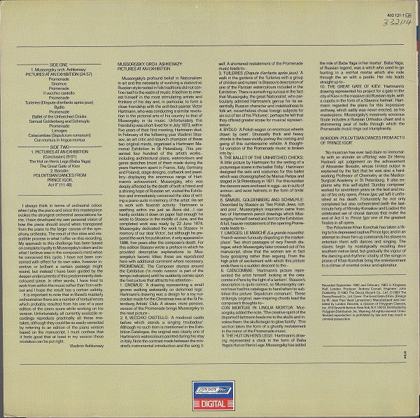 Modest Mussorgsky Orchestrated By Vladimir Ashkenazy, Alexander Borodin, Philharmonia Orchestra, Vladimir Ashkenazy - Pictures At An Exhibition / Polovtsian Dances (LP) (VG+) - Endless Media