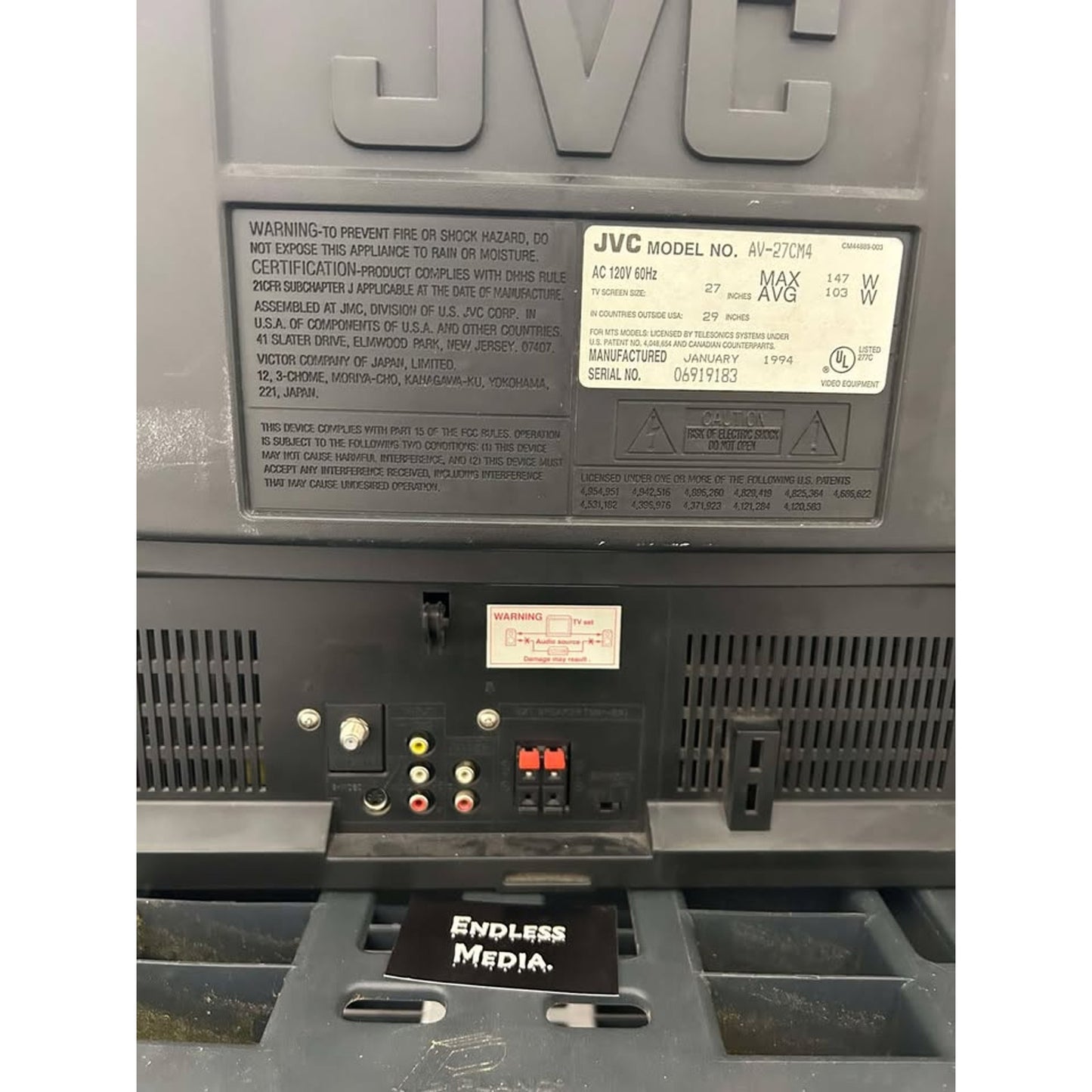 JVC AV-27CM4 27" Retro Video Gaming CRT Vacuum Tube TV S-Video