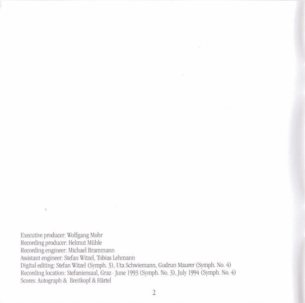 Robert Schumann, The Chamber Orchestra Of Europe, Nikolaus Harnoncourt : Symphonies 3 & 4 (CD, Album, Club)