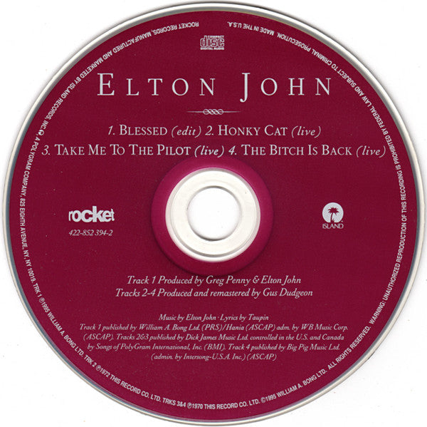 Elton John : Blessed (CD, Single)